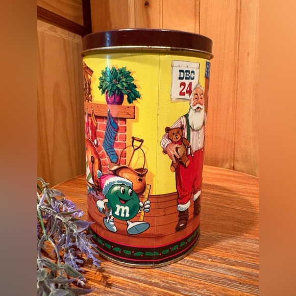 1994 M&M's Christmas Tin Vintage - Picture 3 of 9
